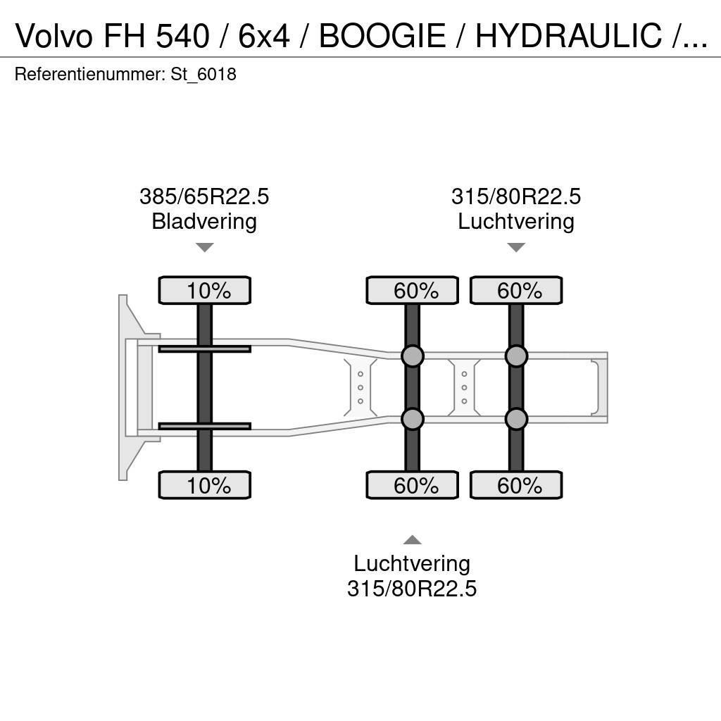 Volvo FH 540 / 6x4 / BOOGIE / HYDRAULIC / RETARDER / Vilcēji