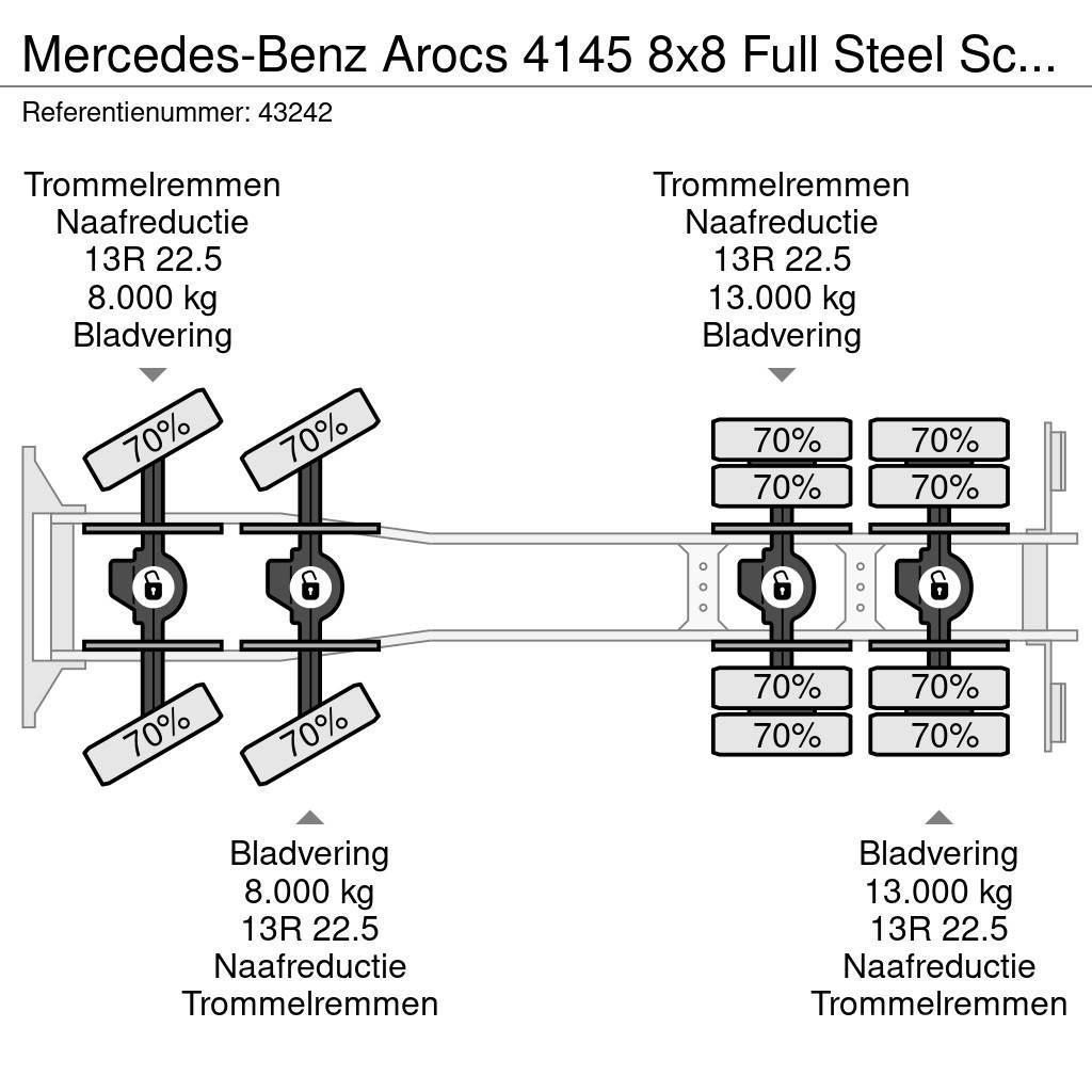 Mercedes-Benz Arocs 4145 8x8 Full Steel Schmitz 24 m³ kipper Pašizgāzējs
