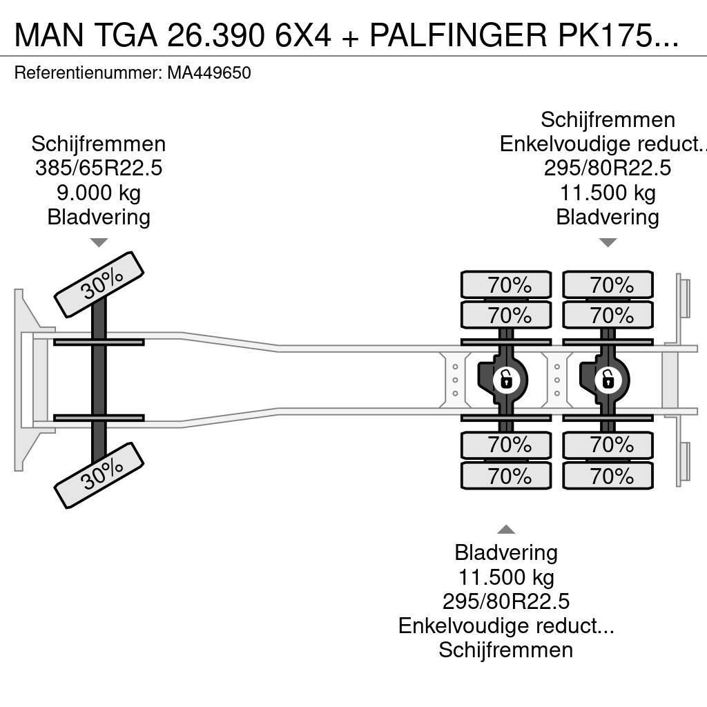 MAN TGA 26.390 6X4 + PALFINGER PK17502 + TIPPER - FULL Pašizgāzējs