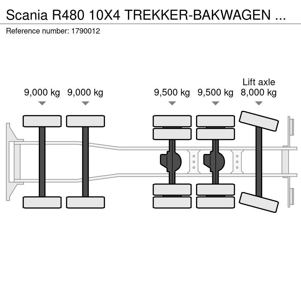 Scania R480 10X4 TREKKER-BAKWAGEN COMBI + PALFINGER PK 15 Crane trucks
