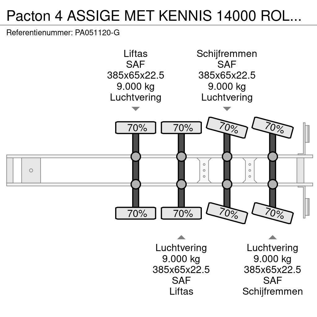 Pacton 4 ASSIGE MET KENNIS 14000 ROLLER KRAAN Flatbed/Dropside semi-trailers