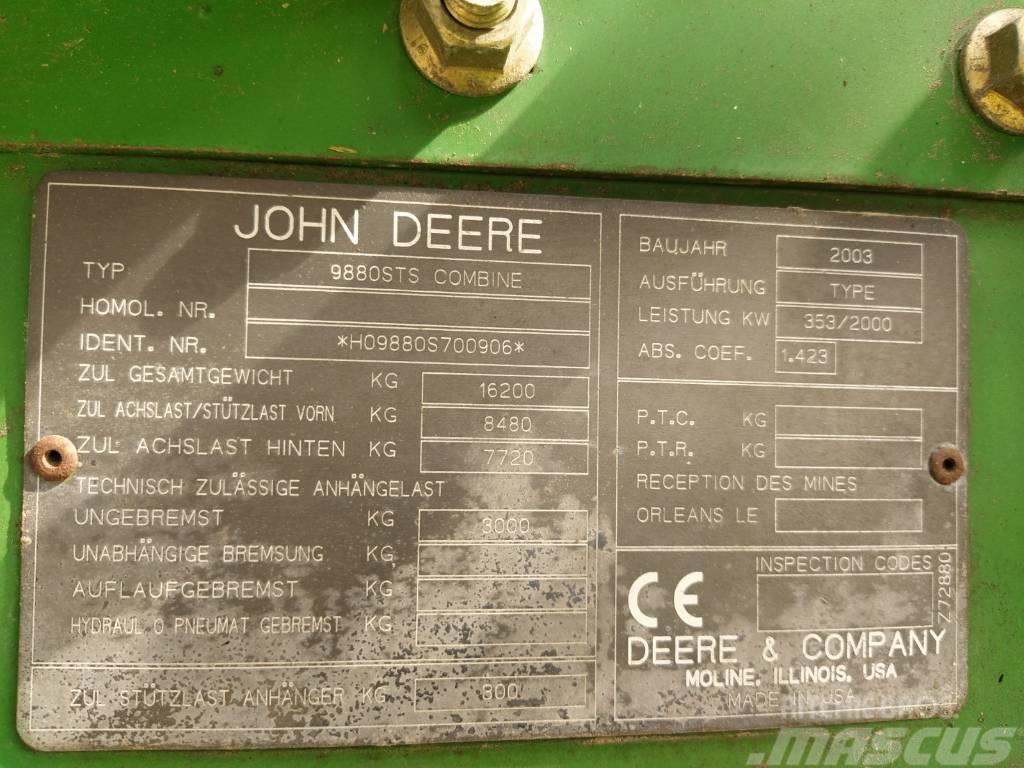 John Deere 9880 STS Ražas novākšanas kombaini