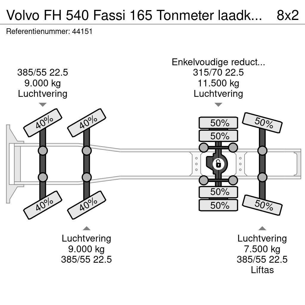 Volvo FH 540 Fassi 165 Tonmeter laadkraan + Fly-Jib Just Vilcēji