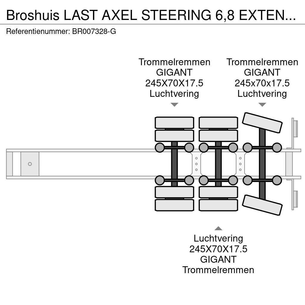 Broshuis LAST AXEL STEERING 6,8 EXTENDABLE Low loader-semi-trailers