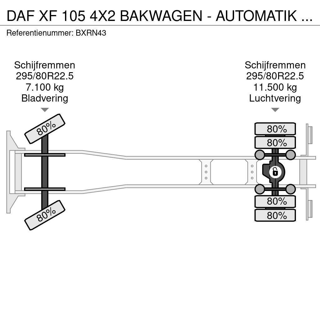 DAF XF 105 4X2 BAKWAGEN - AUTOMATIK - LESAUTO - LOW MI Box body trucks
