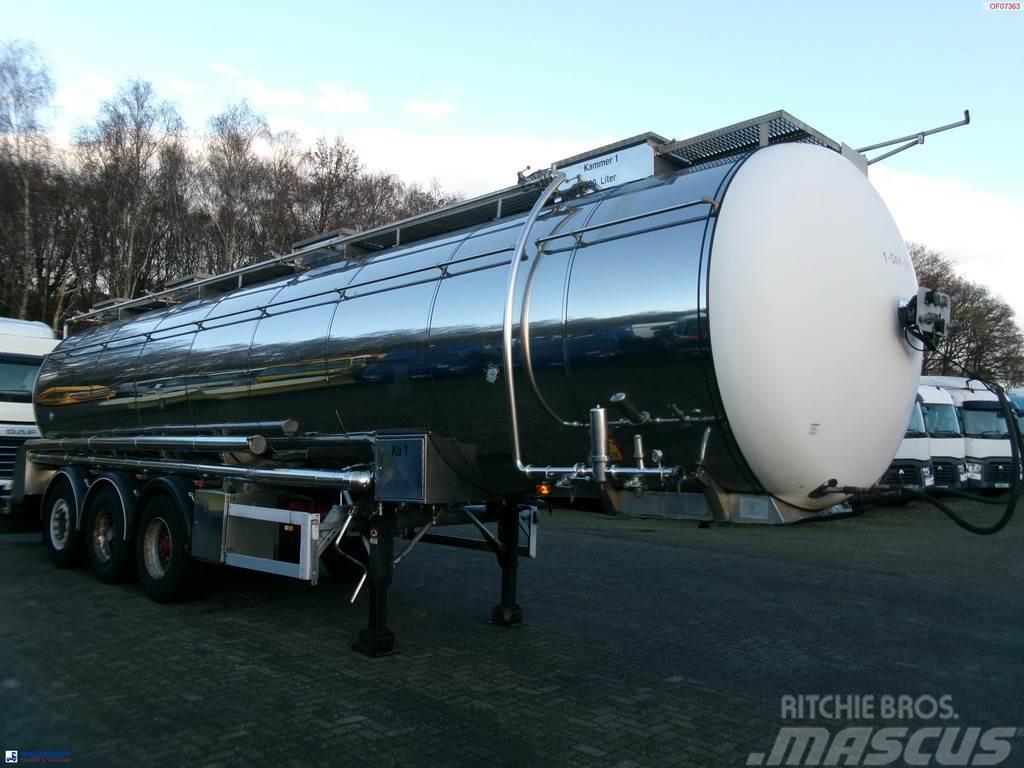 Feldbinder Chemical tank inox 33.5 m3 / 1 comp + pump Tanker semi-trailers