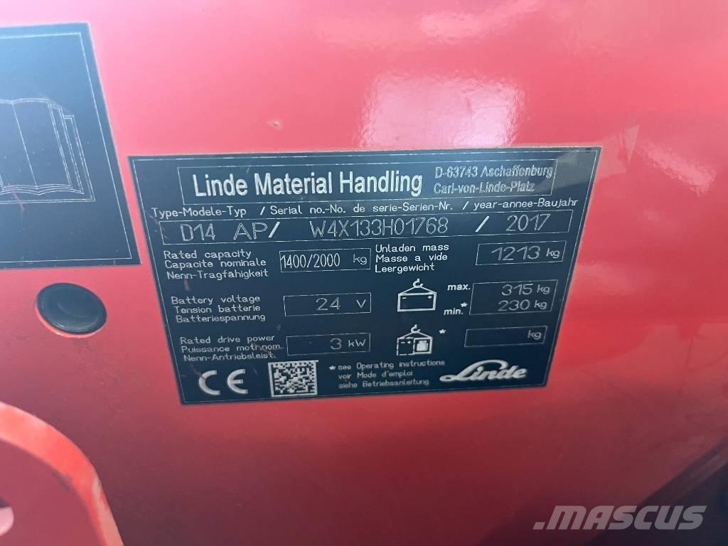 Linde D 14 AP Pašgājēji krautnētāji