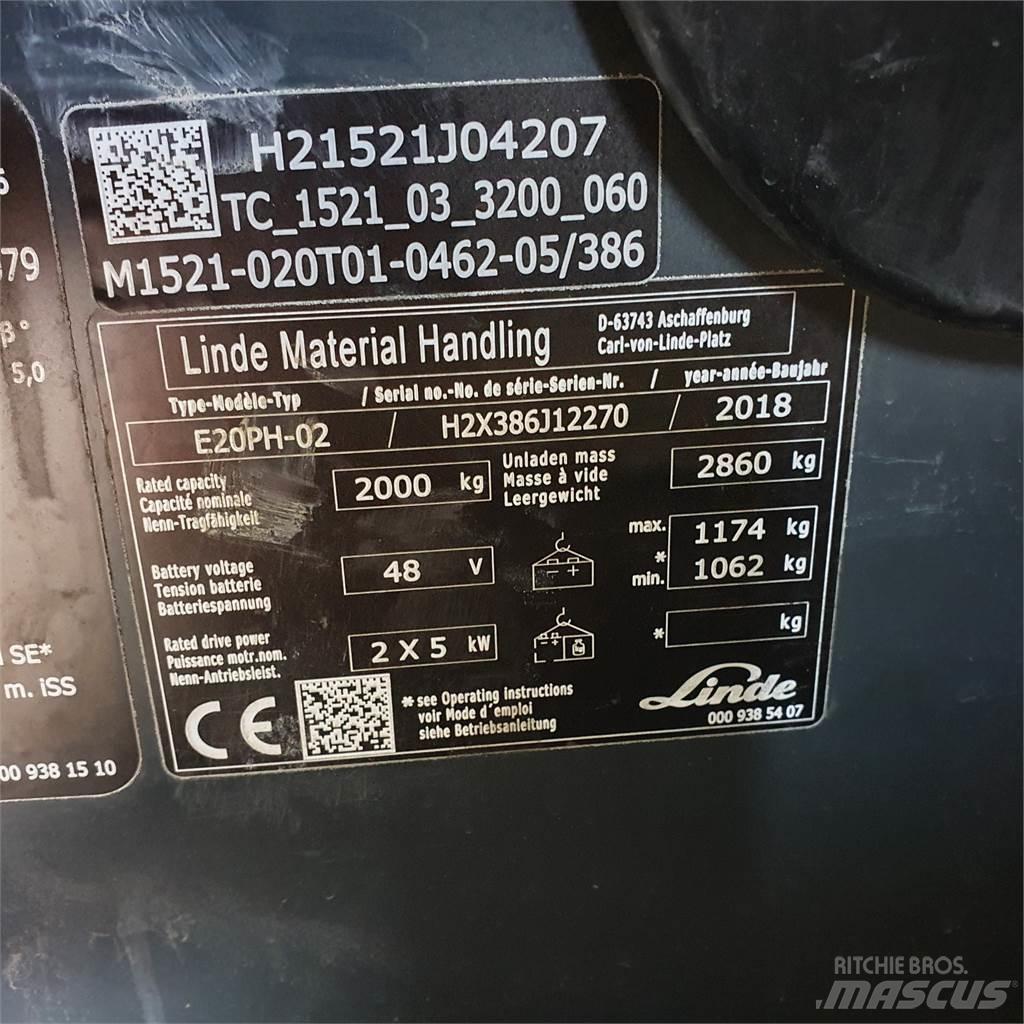 Linde E20PH Elektriskie iekrāvēji