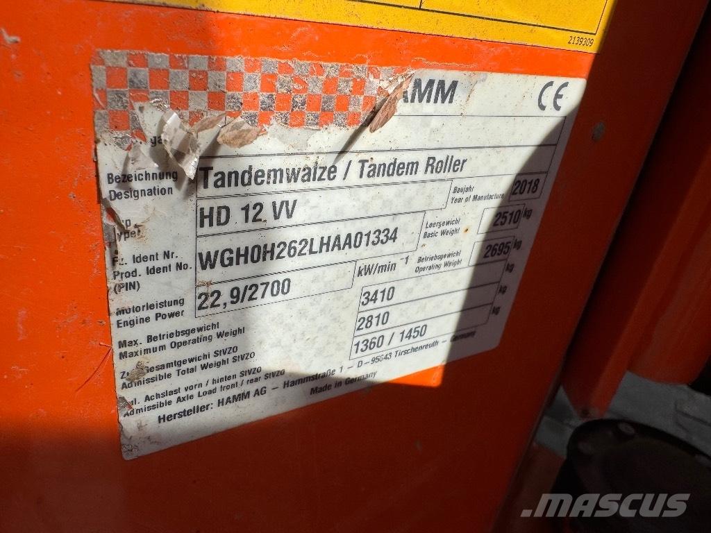 Hamm HD 12 VV Divvalču grunts veltņi