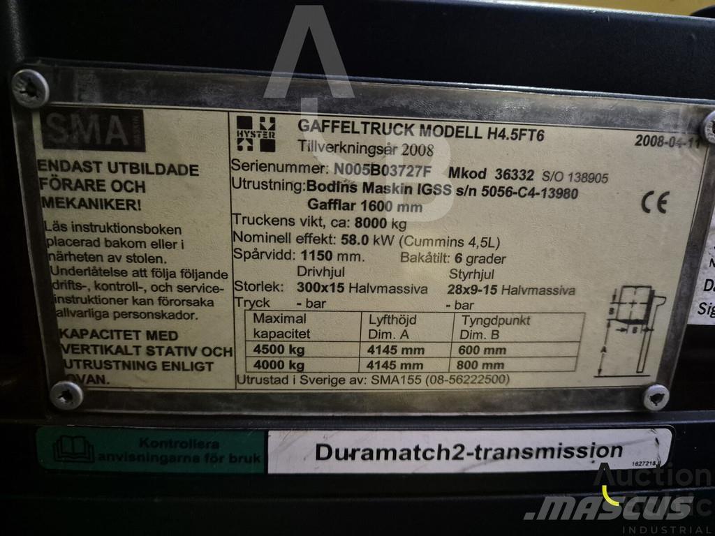 Hyster H4.5FT6 Tehnika ar dīzeļa dzinēju