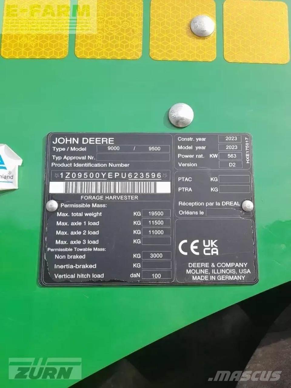 John Deere 9500 Lopbarības novācēji