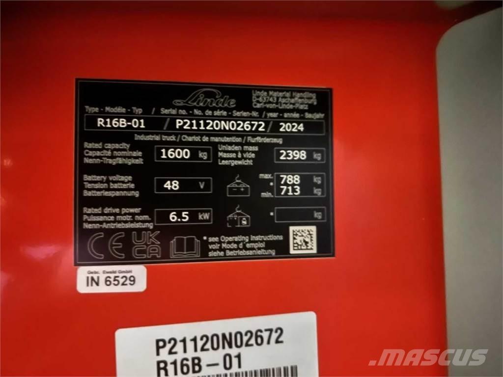 Linde R16B Lielaugstuma pārvadātājs
