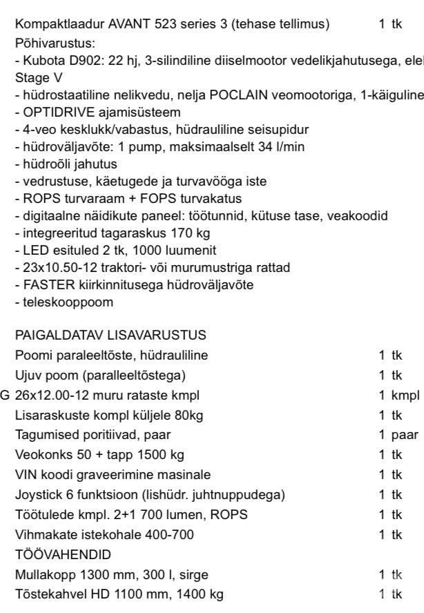 Avant 523 Lietoti riteņu kompaktiekrāvēji