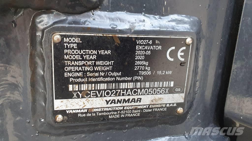 Yanmar VIO 27-6 Mini ekskavatori < 7 t