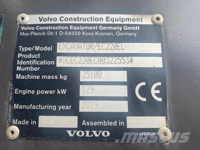 Volvo EC220EL Kāpurķēžu ekskavatori