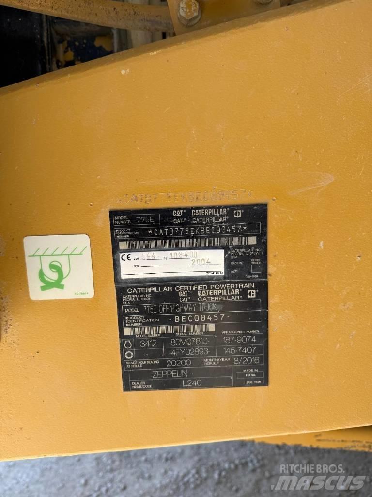 CAT 775 E Karjeras kravas automašīnas