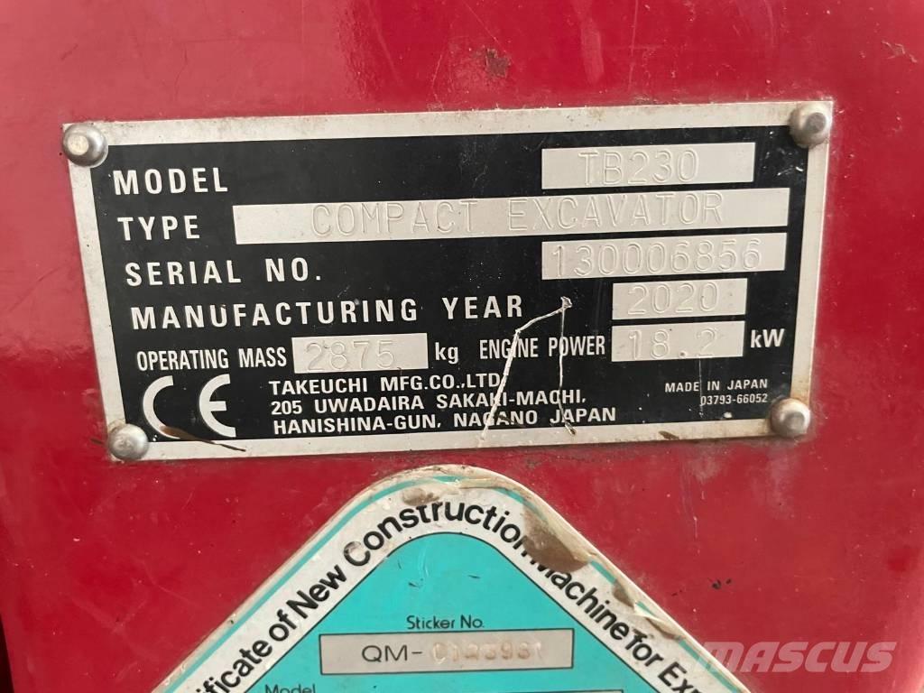 Takeuchi TB 230 Mini ekskavatori < 7 t