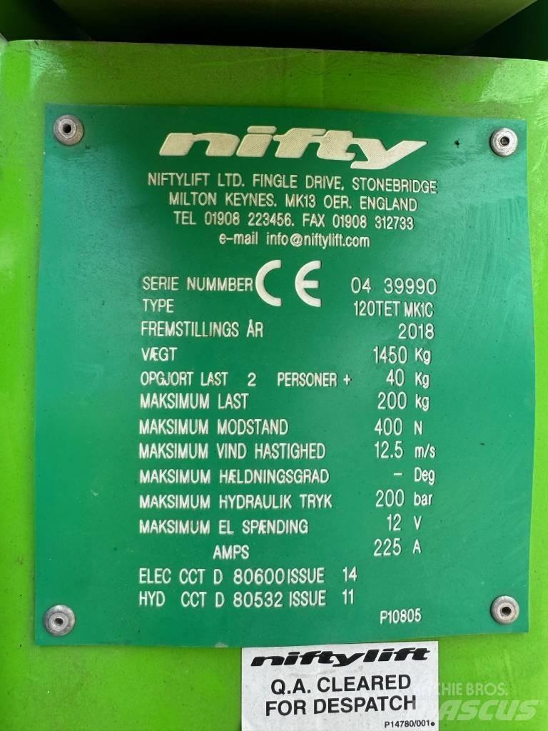 Niftylift 120 T Pacēlājplatformas - piekabes
