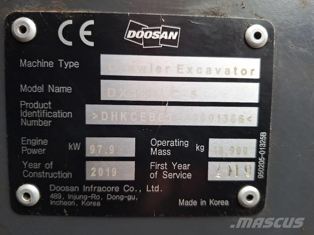 Doosan DX 180 -5 Kāpurķēžu ekskavatori