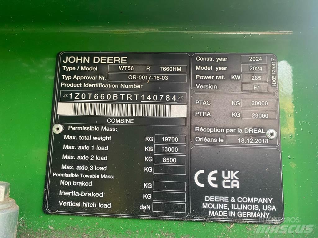 John Deere T 660 I Ražas novākšanas kombaini