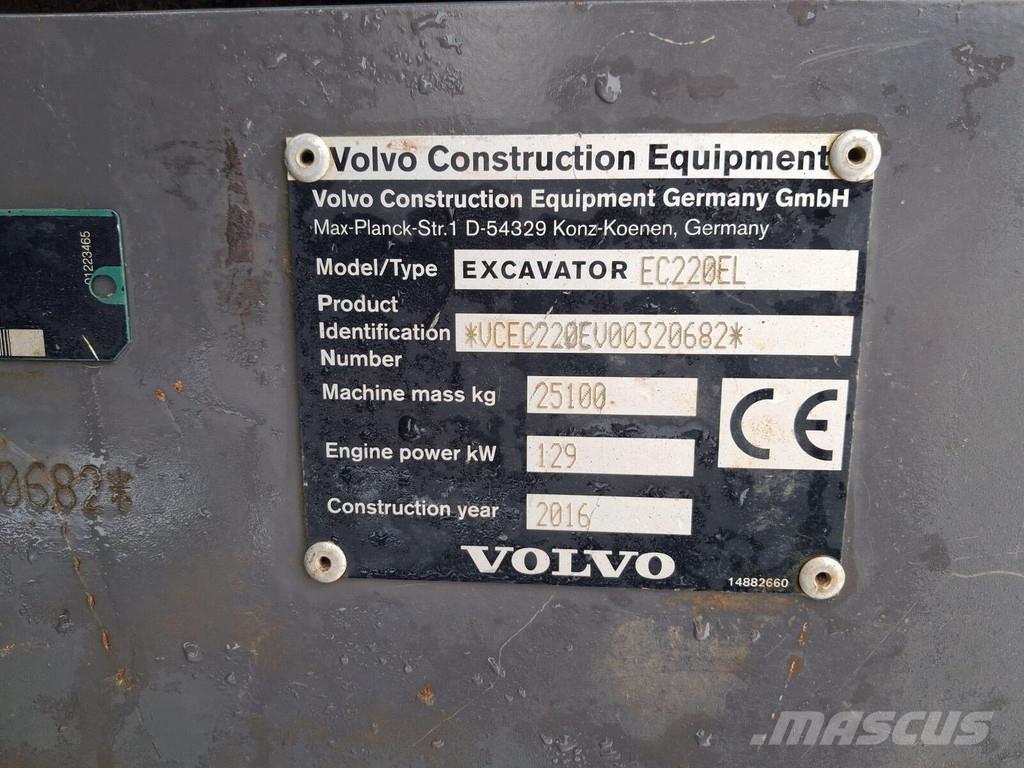 Volvo EC220E Kāpurķēžu ekskavatori