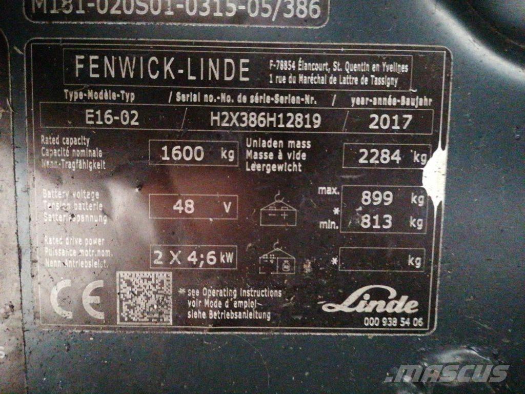 Linde E16-02 Elektriskie iekrāvēji