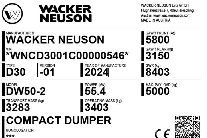 Wacker Neuson DW50-2 Mini pašizgāzēji