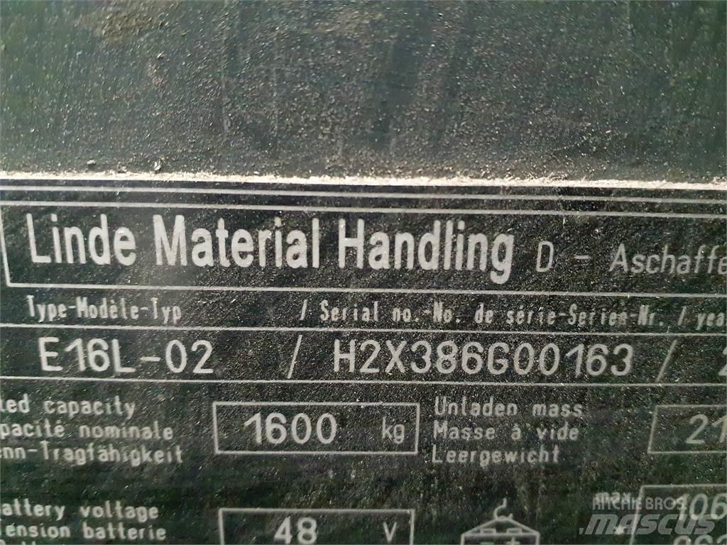 Linde E16L Elektriskie iekrāvēji