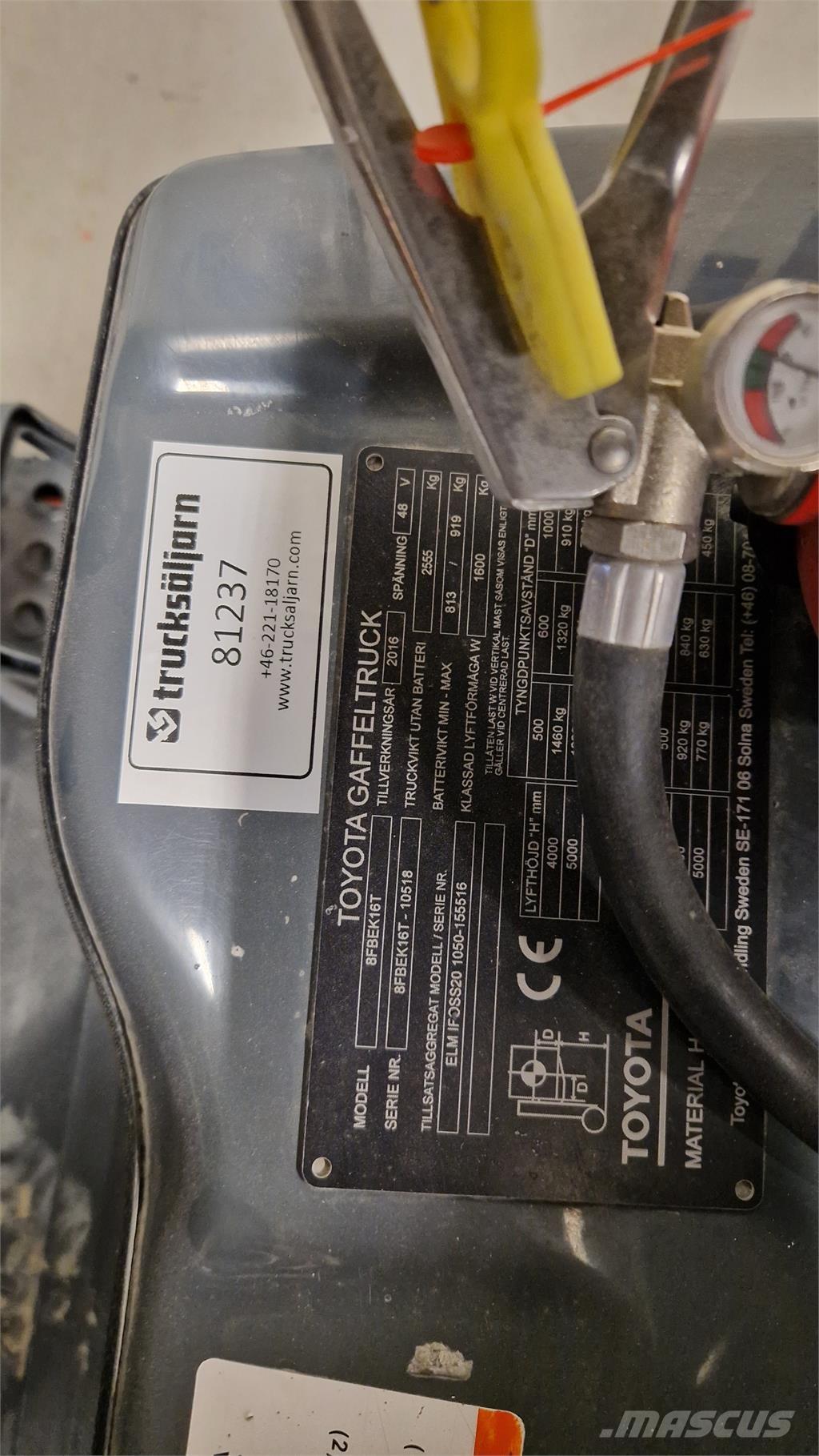 Toyota 8FBEK16T Elektriskie iekrāvēji