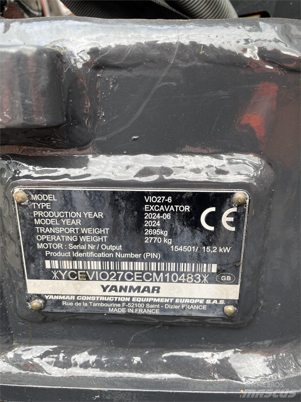 Yanmar Vio 27 Mini ekskavatori < 7 t