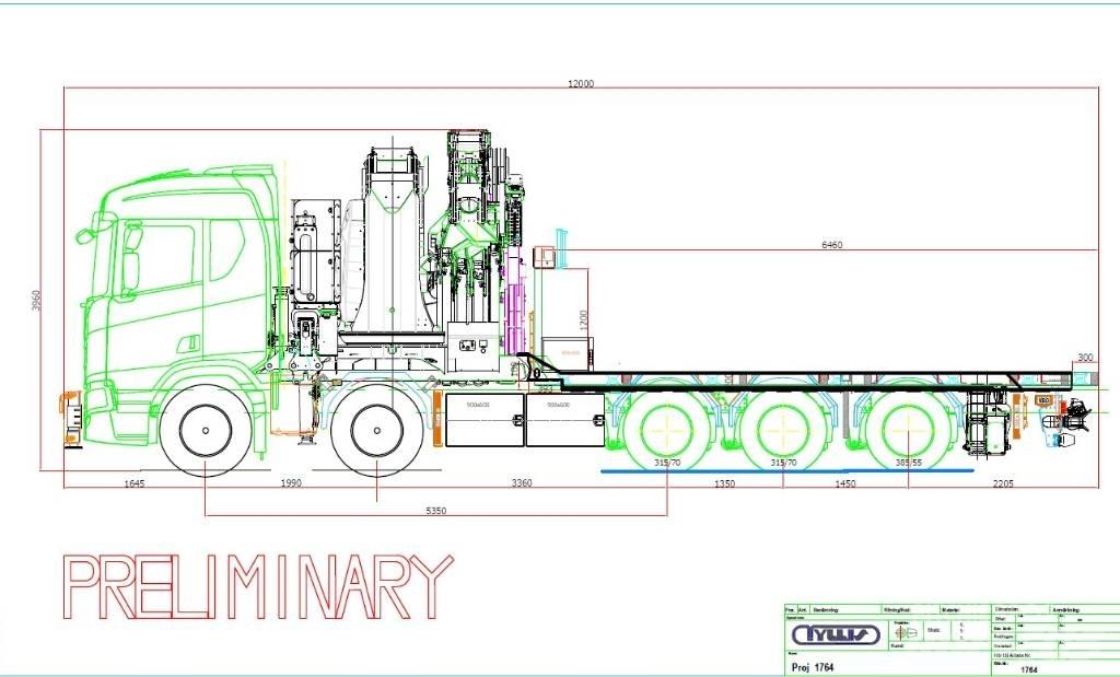 Scania R660 Smagās mašīnas ar celtni