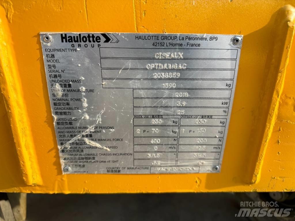 Haulotte OPTIMUM 8 Šķerveida pacēlāji
