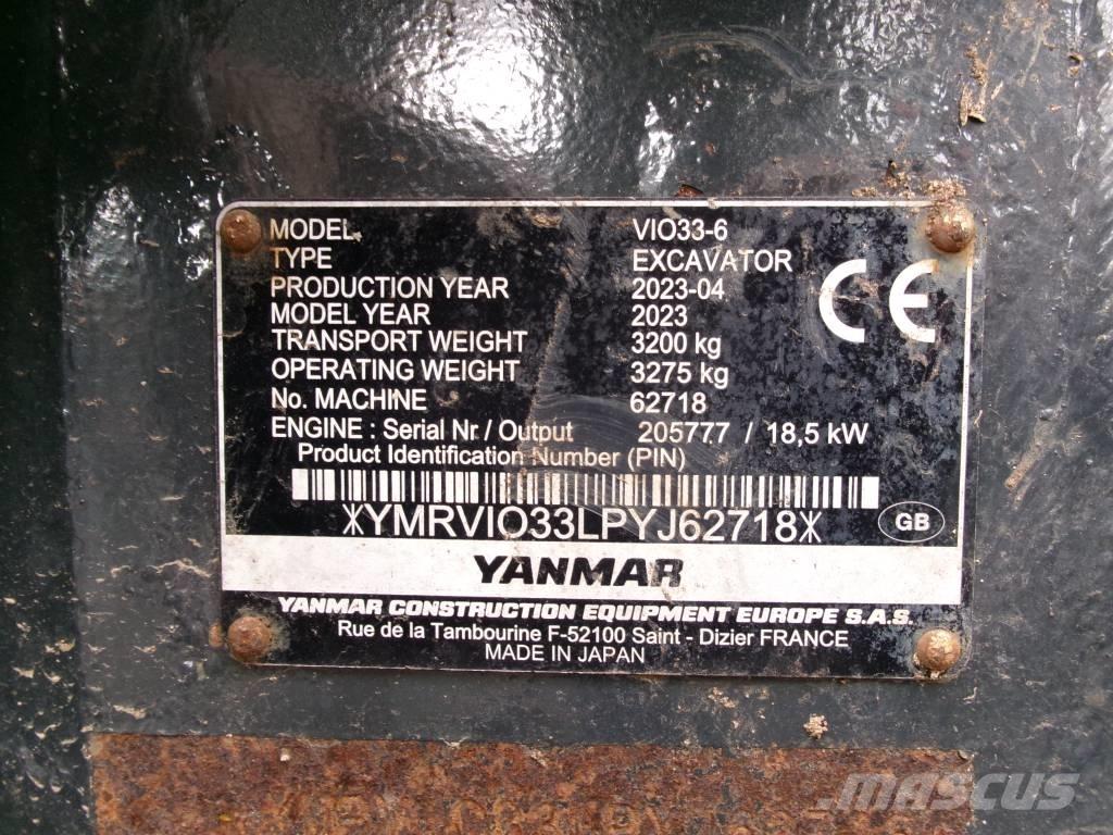 Yanmar Vio 33 Mini ekskavatori < 7 t