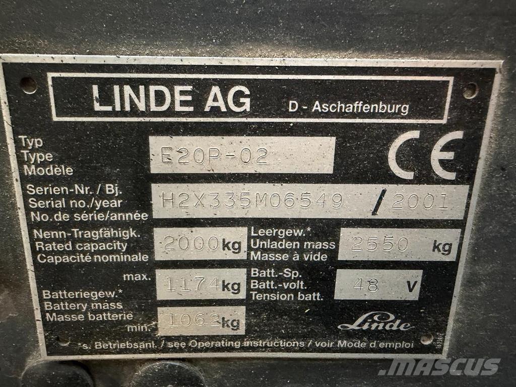 Linde E20P-02 Elektriskie iekrāvēji