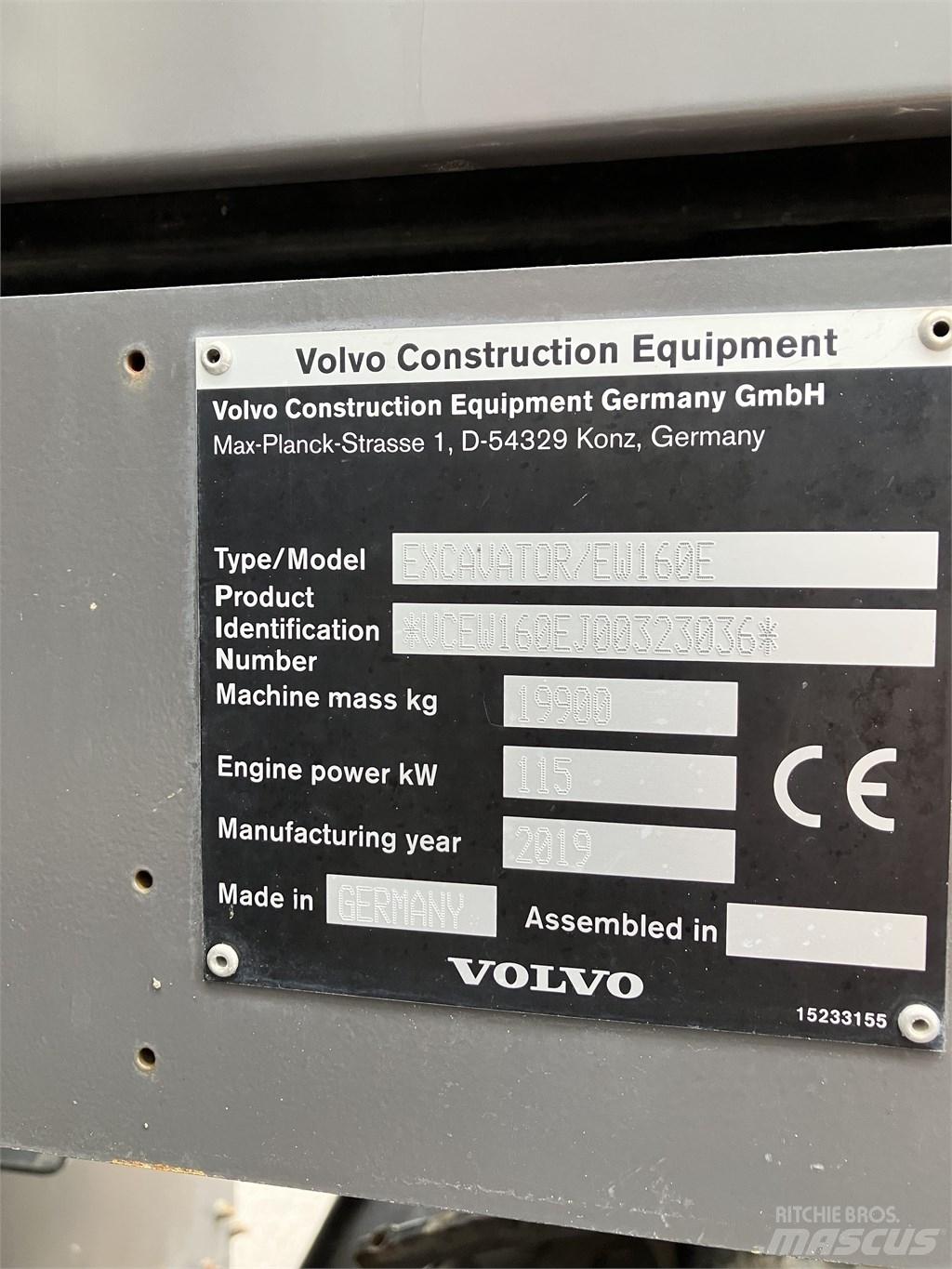 Volvo EW 160 E Ekskavatori uz riteņiem
