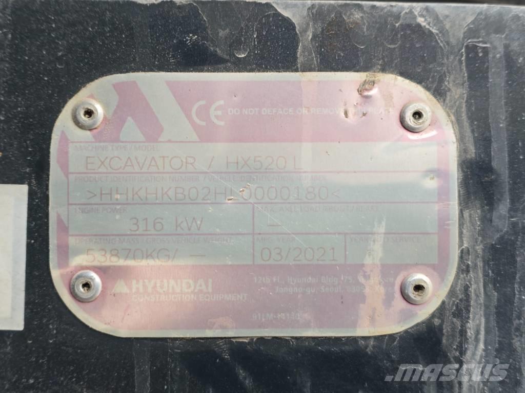 Hyundai HX 520 L Kāpurķēžu ekskavatori