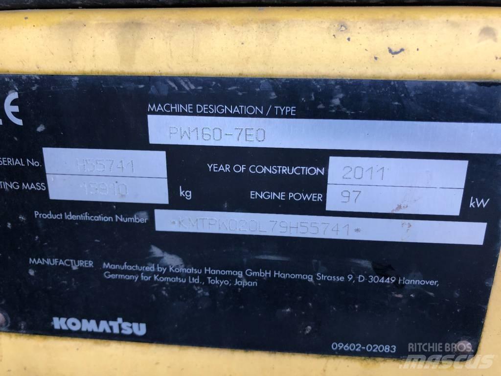 Komatsu PW160-7E0 Ekskavatori uz riteņiem