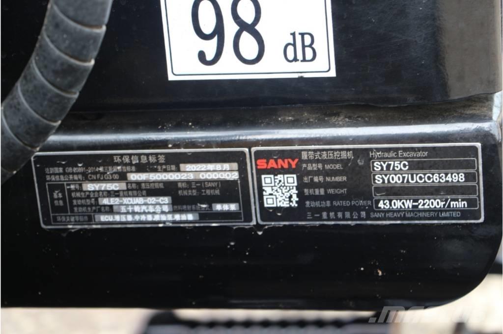 Sany sy75 Kāpurķēžu ekskavatori