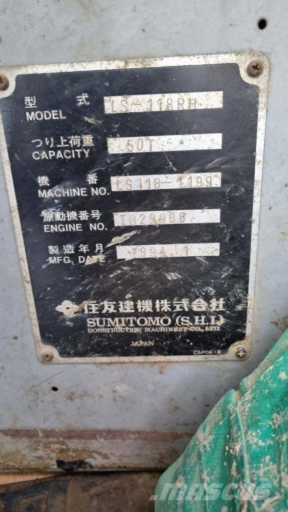Sumitomo LS118RH5 Kāpurķēžu ceļamkrāni