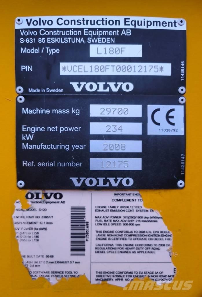 Volvo L 180 F Iekrāvēji uz riteņiem