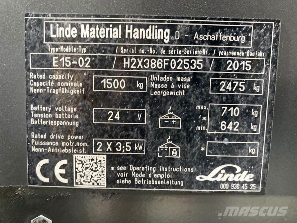 Linde E15-02 Elektriskie iekrāvēji
