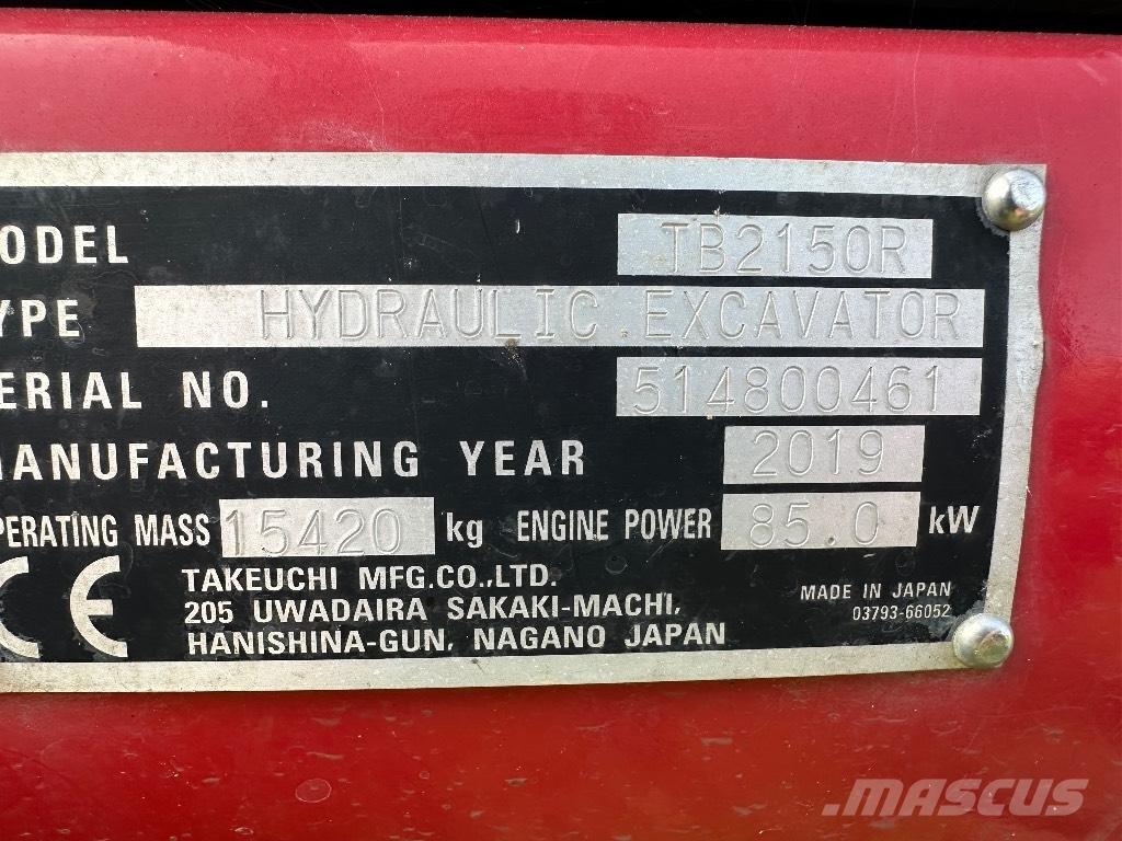 Takeuchi TB 2150 R Kāpurķēžu ekskavatori