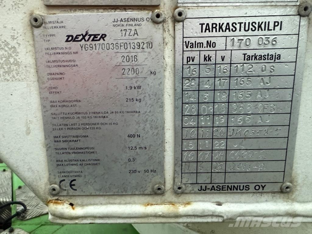 Dexter 17ZA Pacēlājplatformas - piekabes