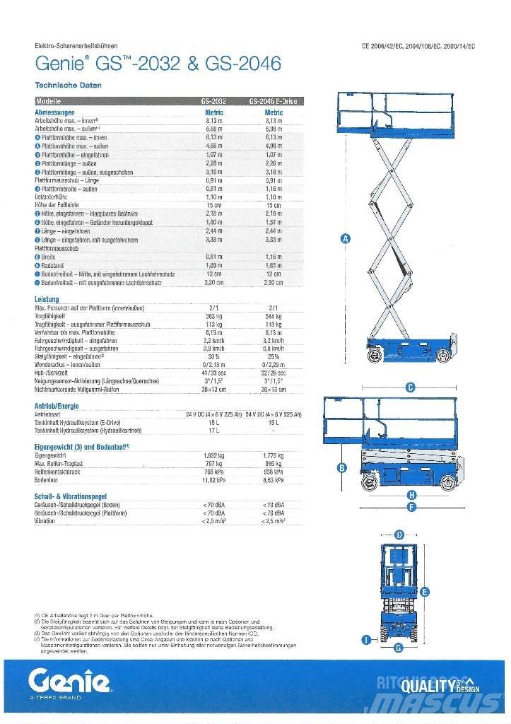 Genie GS 2032 Šķerveida pacēlāji