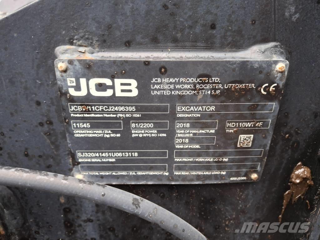 JCB 110 W Hydradig Ekskavatori uz riteņiem