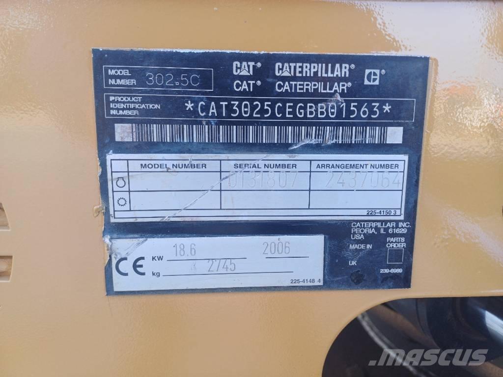 CAT 302.5 Mini ekskavatori < 7 t
