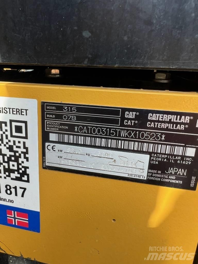 CAT 315 Kāpurķēžu ekskavatori