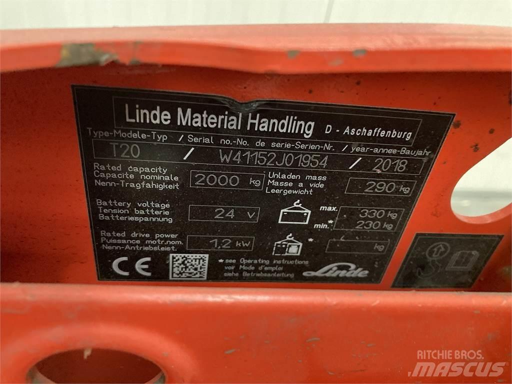 Linde T20 Zemie palešu pacēlāji