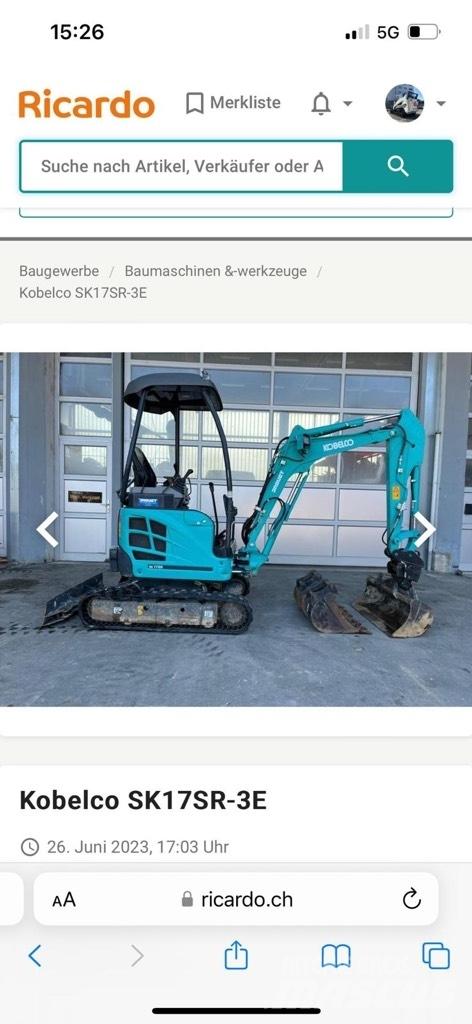 Kobelco SK17SR-3E Mini ekskavatori < 7 t