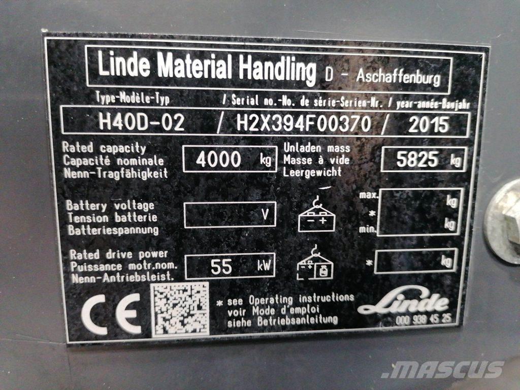 Linde H40D-02 Tehnika ar dīzeļa dzinēju